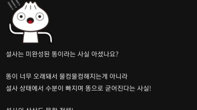 설사하면 응꼬가 아픈 이유