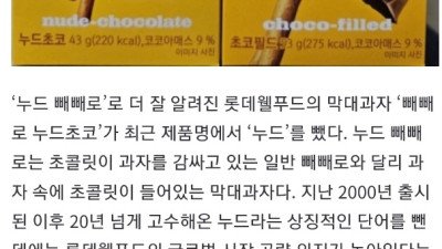 20년 쓴 이름인데 누드 빼빼로에서서 누드 뺀 이유